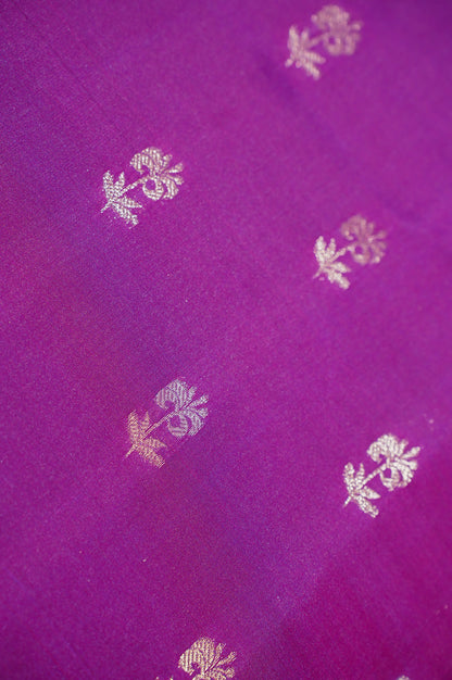 UTSAV BANARAS 311 Magenta Raw Silk Banarasi Saree with Zari Buti &amp; Bird Border