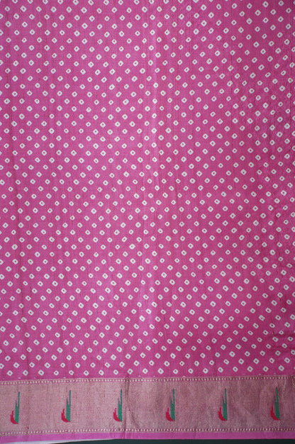 "Founder Choice 023" Banarasi Radiant Rani Pink Paithani Pure Silk Saree With Bandhani Design