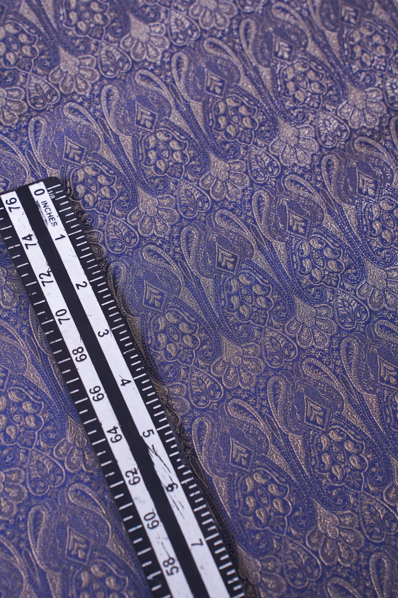 "MCF 17" Banarasi Blue Handloom Tanchui Alfi Jaal Febric