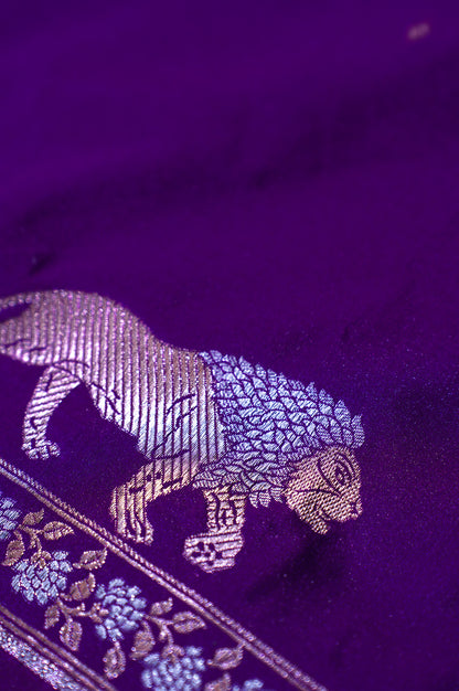"WAAH BANARAS 112" Banarasi Deep Wine Mango Raw Silk Saree