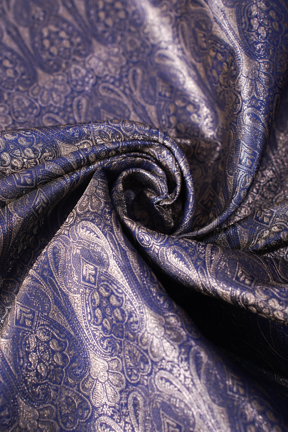 "MCF 17" Banarasi Blue Handloom Tanchui Alfi Jaal Febric