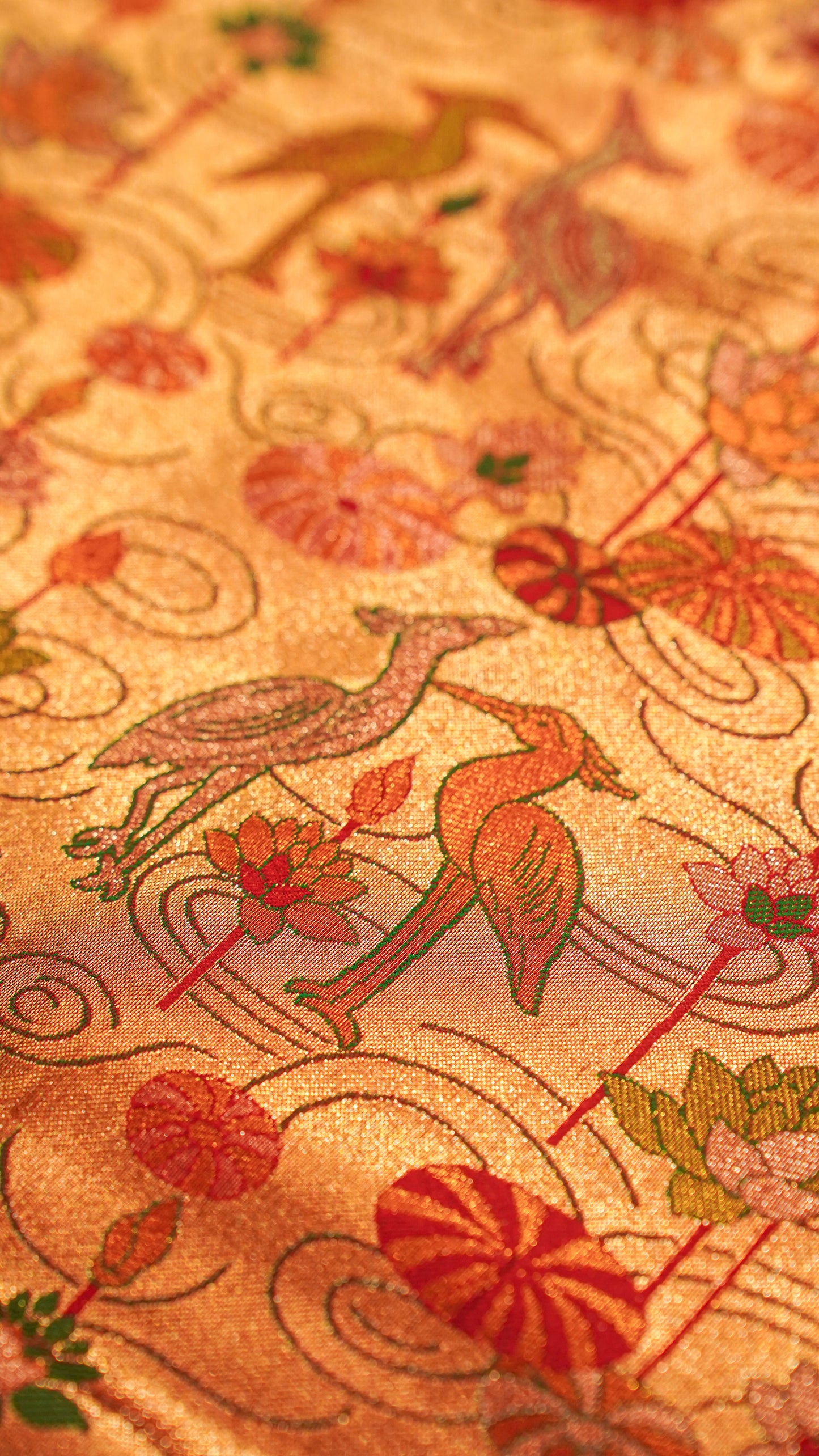 "UTSAV BANARAS 160" Banarasi Golden-Red Kanjivaram Silk Saree