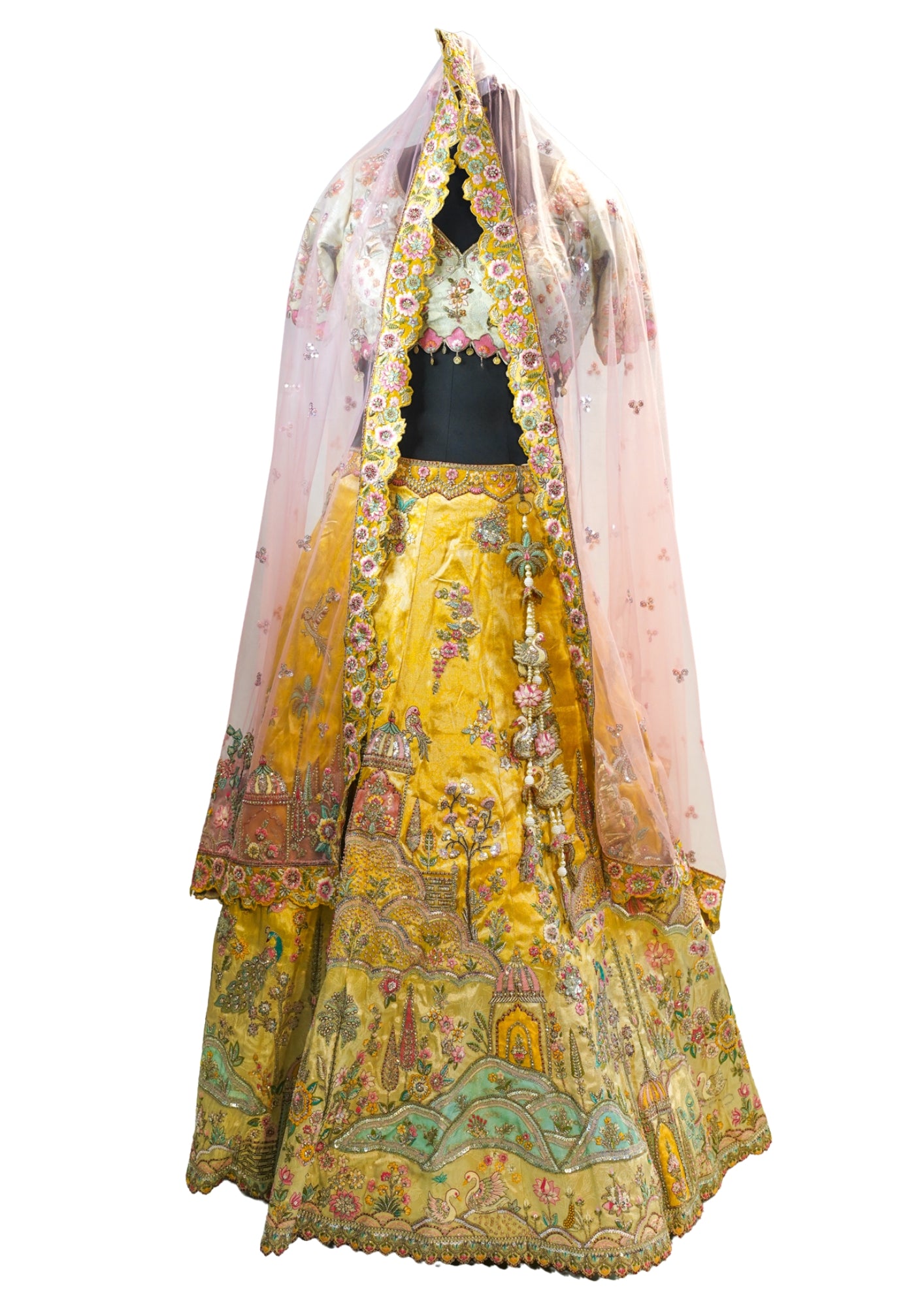 "MANSI 043" Banarasi Tanchui Silk Rangkat Lehenga With Sequence & Moti Work