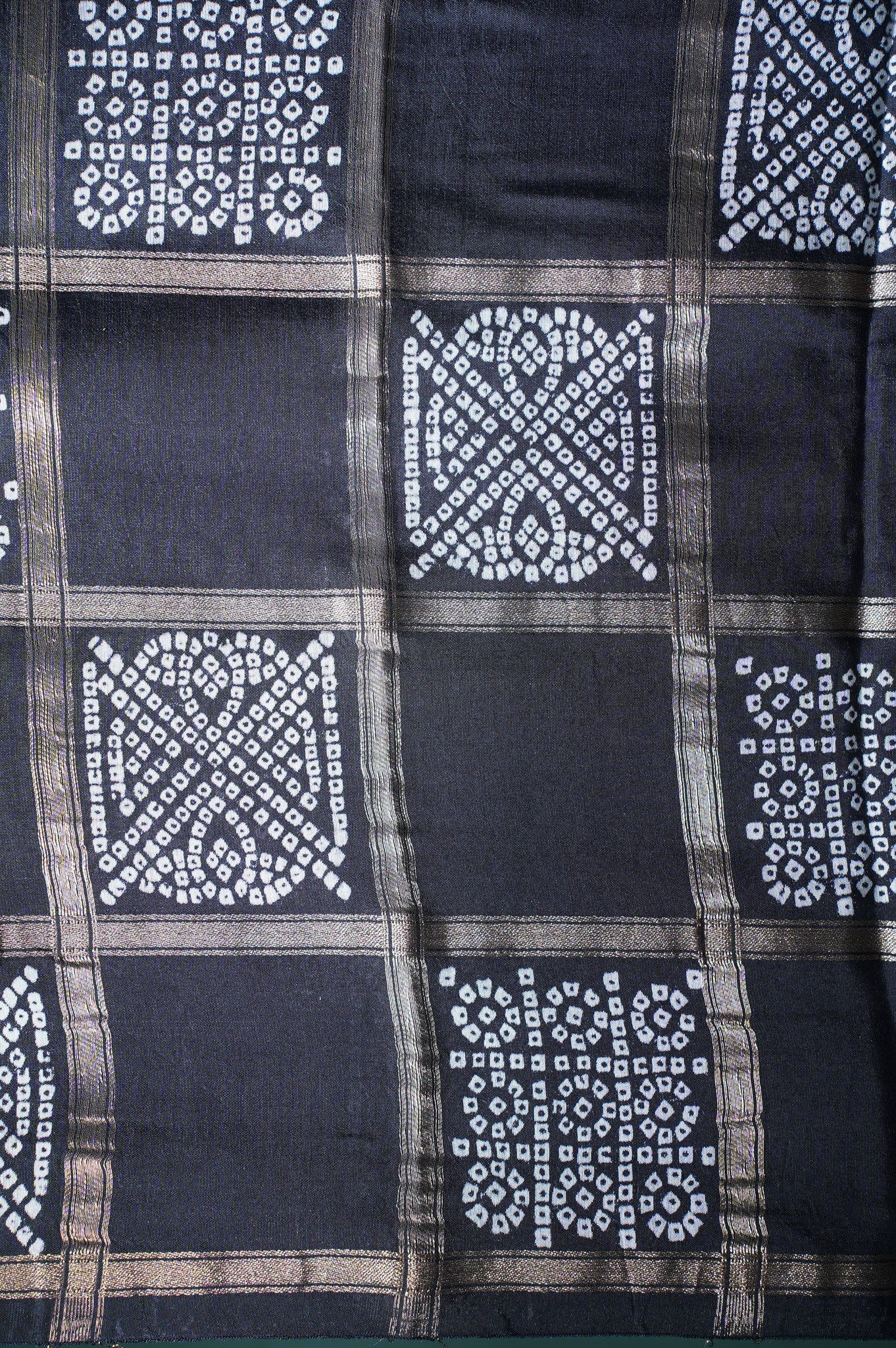 UTSAV BANARAS 369: Elegant Midnight Black Soft Silk Gharchola Check Saree with Zari Work