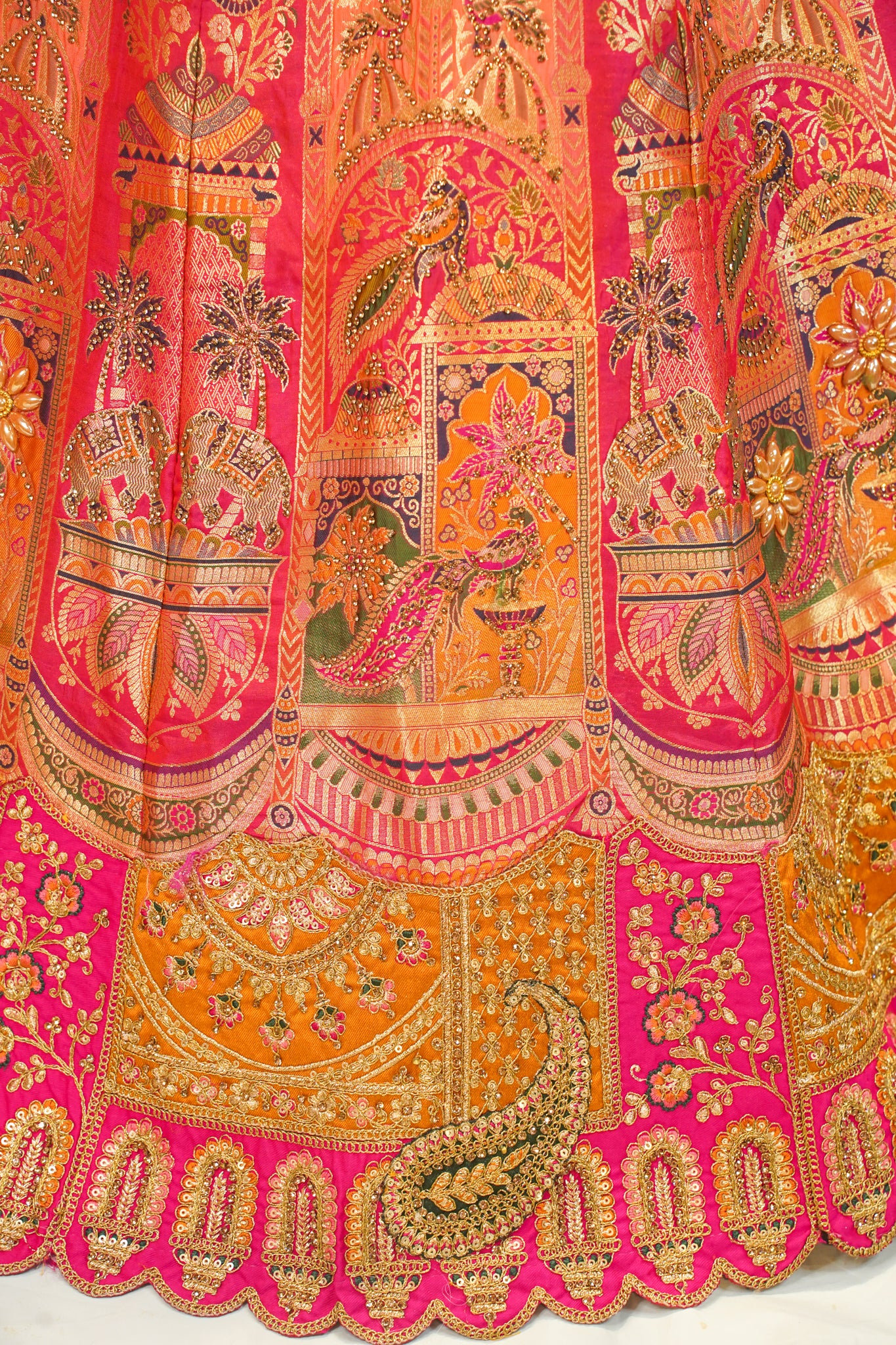 "MANSI 031" Banarasi Radiate Royal Elegance Silk Lehenga With Cutwork Border & AD Work