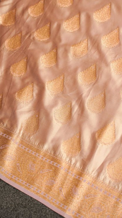 "UTSAV BANARAS 133" Banarasi Pastel Pink Mashru Silk Saree