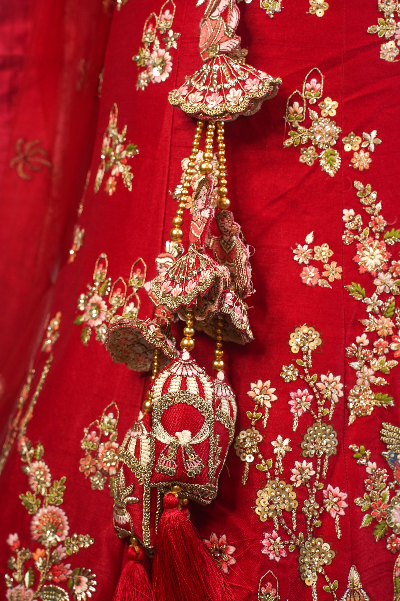 "MANSI 040" Banarasi Munga Silk Lehenga with Cutwork Border & AD Work – A Bridal Masterpiece