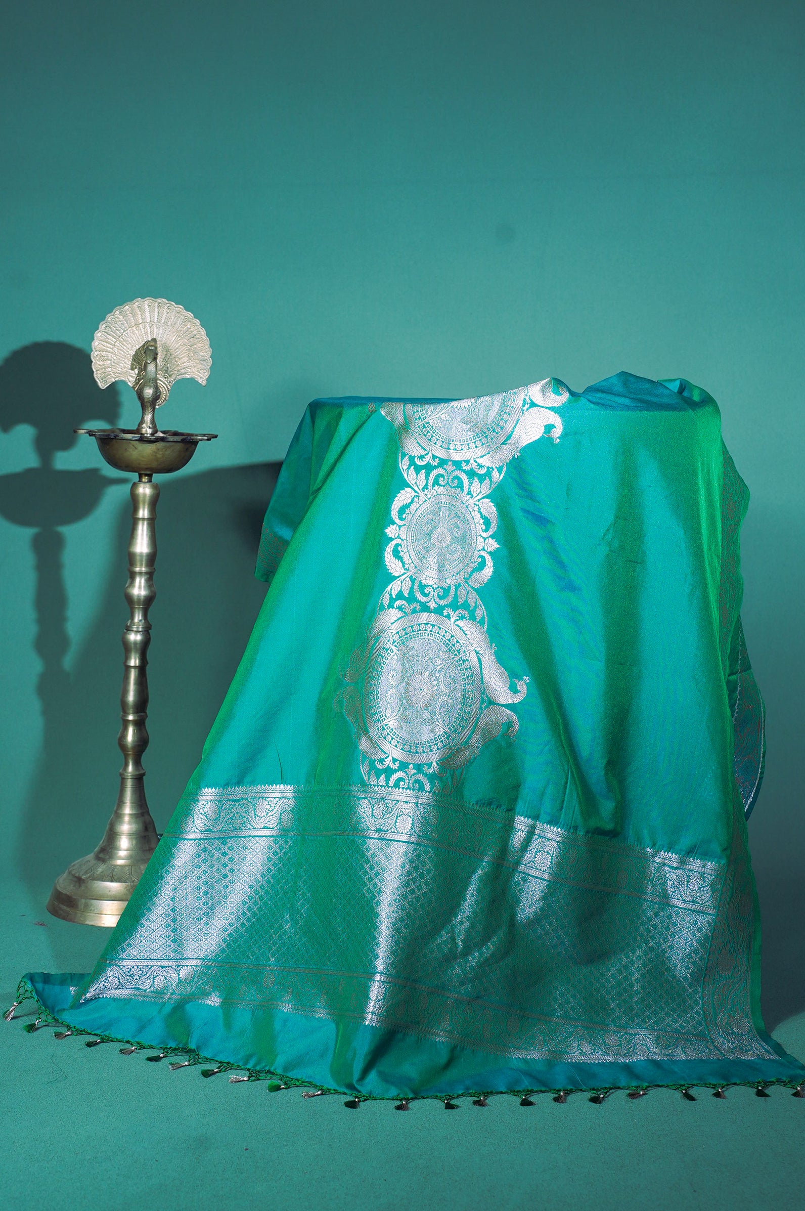 "MCD 004" Banarasi Rama Designer Vegan Silk Dupatta