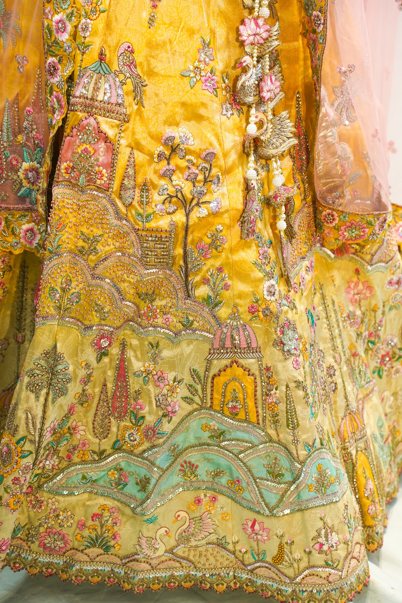 "MANSI 043" Banarasi Tanchui Silk Rangkat Lehenga With Sequence & Moti Work