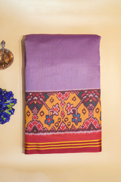 "UTSAV BANARAS 183" Banarasi Elegant Purple Silk Saree With Traditional Ikat Inspired Border