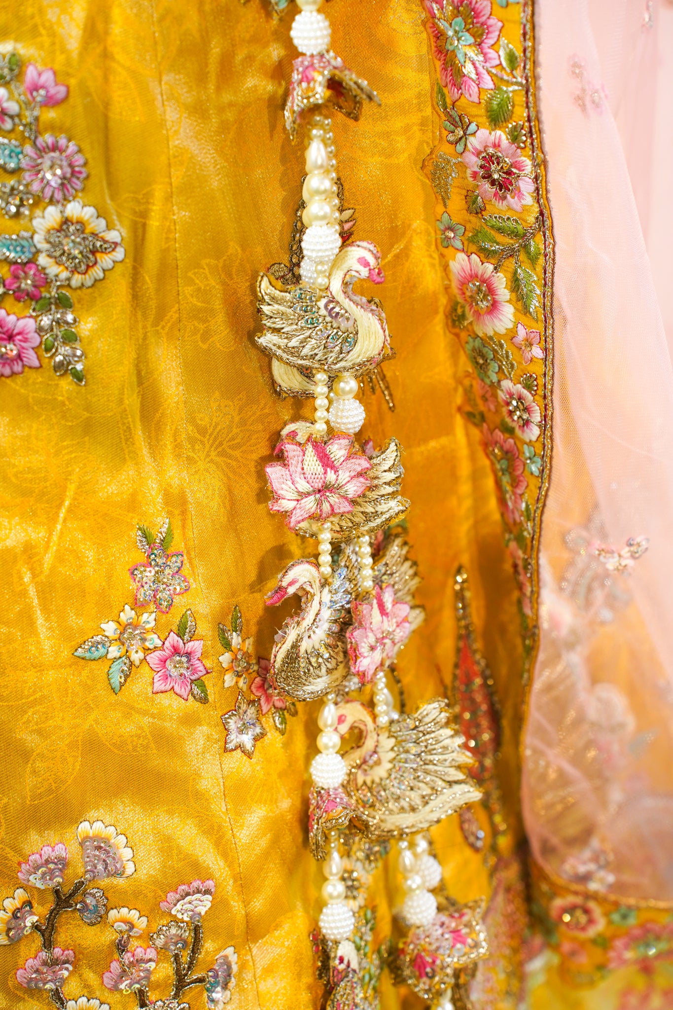 "MANSI 043" Banarasi Tanchui Silk Rangkat Lehenga With Sequence & Moti Work