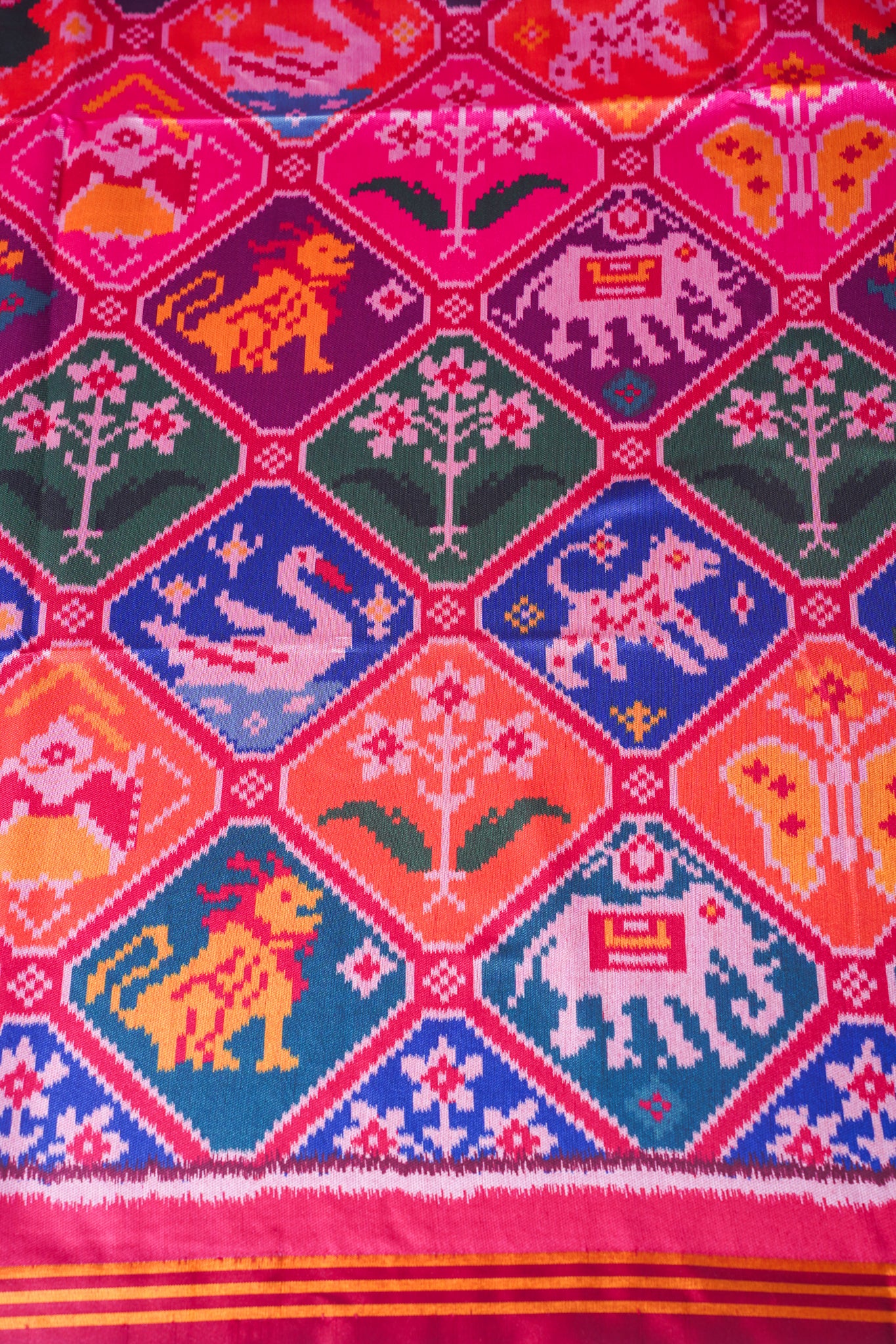 "UTSAV BANARAS 219" Banarasi Multi Color Patola Silk Saree