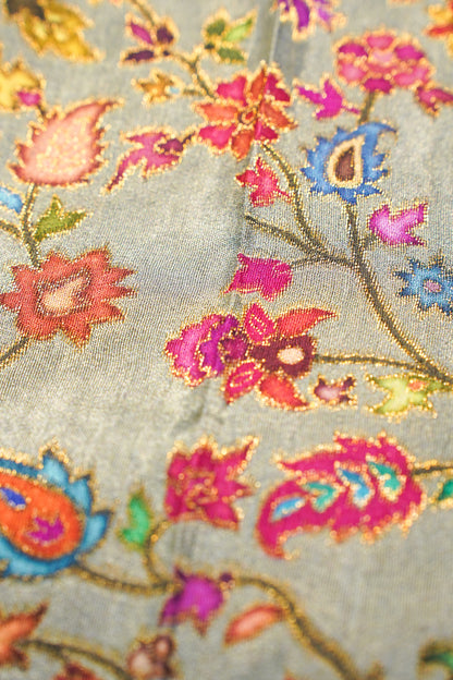 "Waah Banaras 086" Banarasi Meenakari Pashmina Silk Saree with Peacock & Royal Motifs