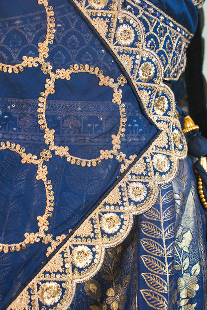 "Mansi 017" Banarasi Traditional Silk Lehenga With Jaal Flower Work