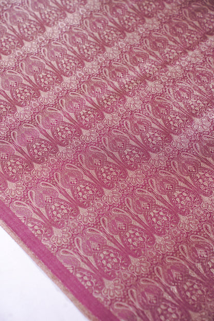 "MCF 18" Banarasi Maroon Handloom Tanchui Alfi Jaal Febric