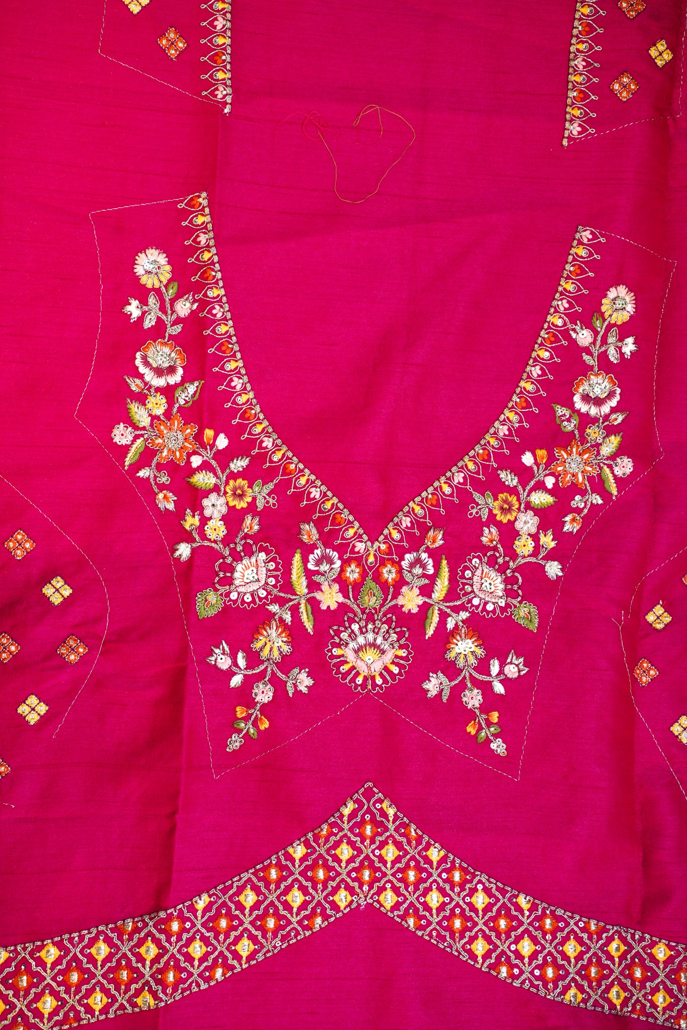 "MANSI 045" Banarasi Silk Bridal Lehenga With Sequence Work & Cutwork Border