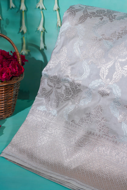 "VIRASAT 103" Dark Pink Pure Kadwa Jaal Banarasi Handloom Saree