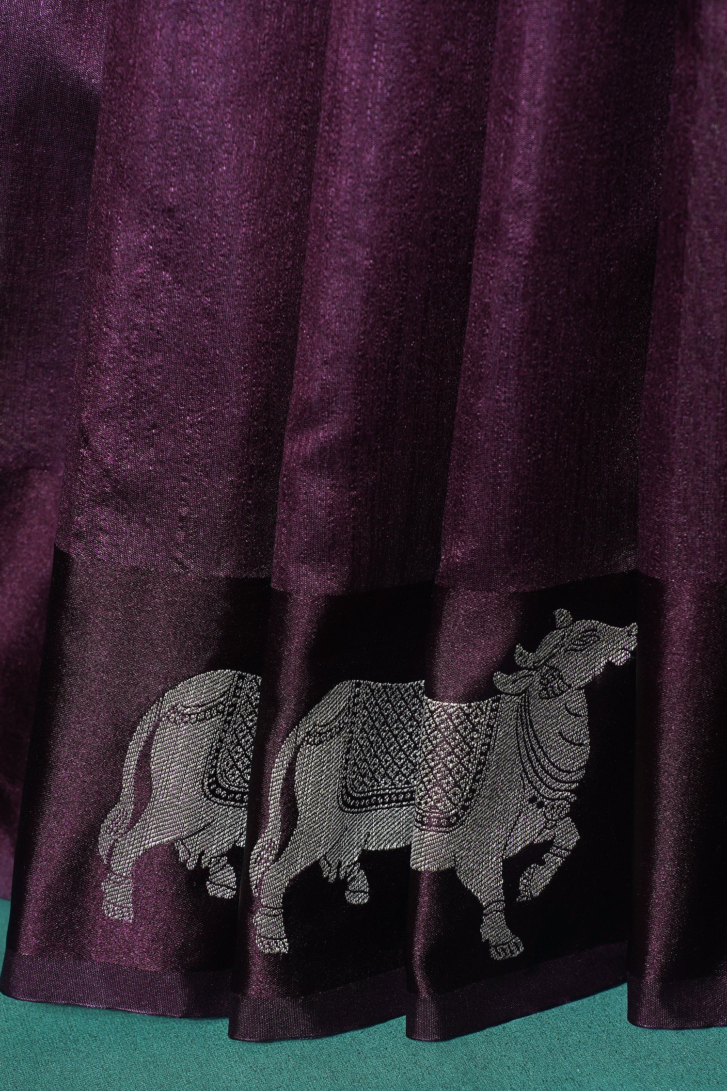 UTSAV BANARAS 246: Coffee Brown Banarasi Raw Silk Saree Elegant Animal Motif Weave