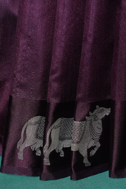 UTSAV BANARAS 246: Coffee Brown Banarasi Raw Silk Saree Elegant Animal Motif Weave