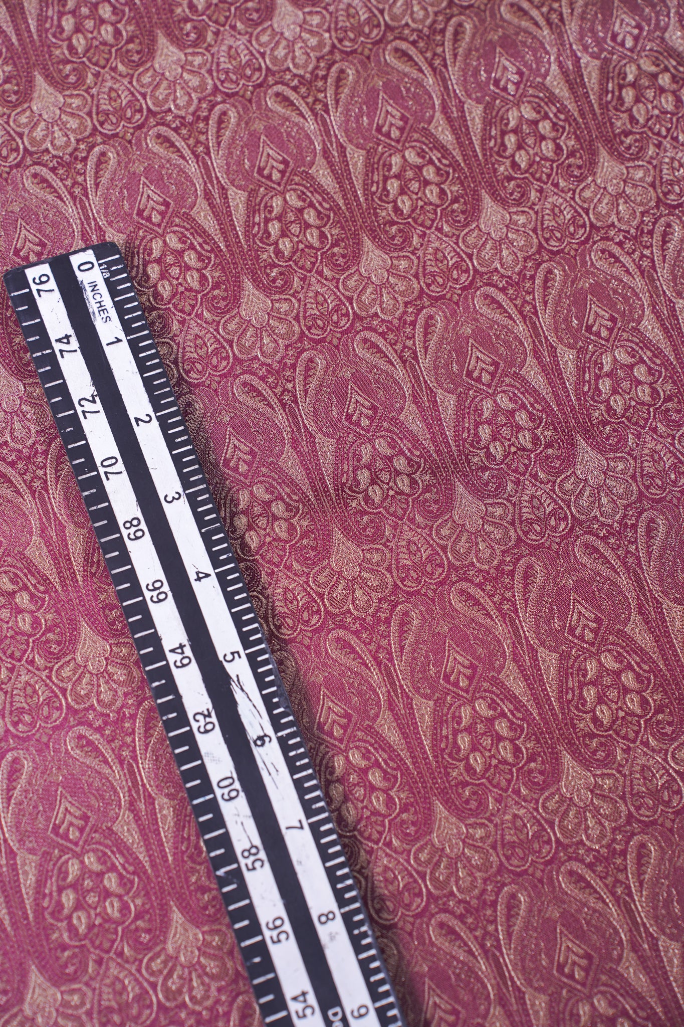 "MCF 18" Banarasi Maroon Handloom Tanchui Alfi Jaal Febric