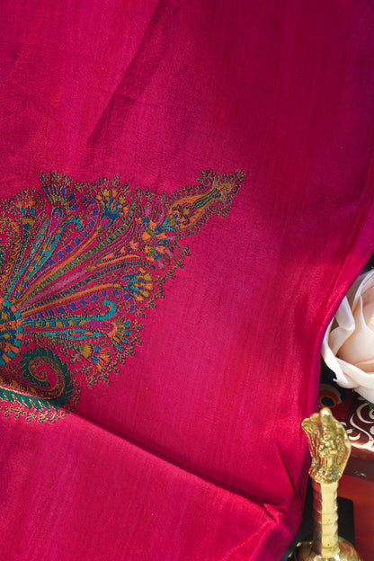 "Waah Banaras 087" Banarasi Hot Pink Meenakari Position Print Silk Saree