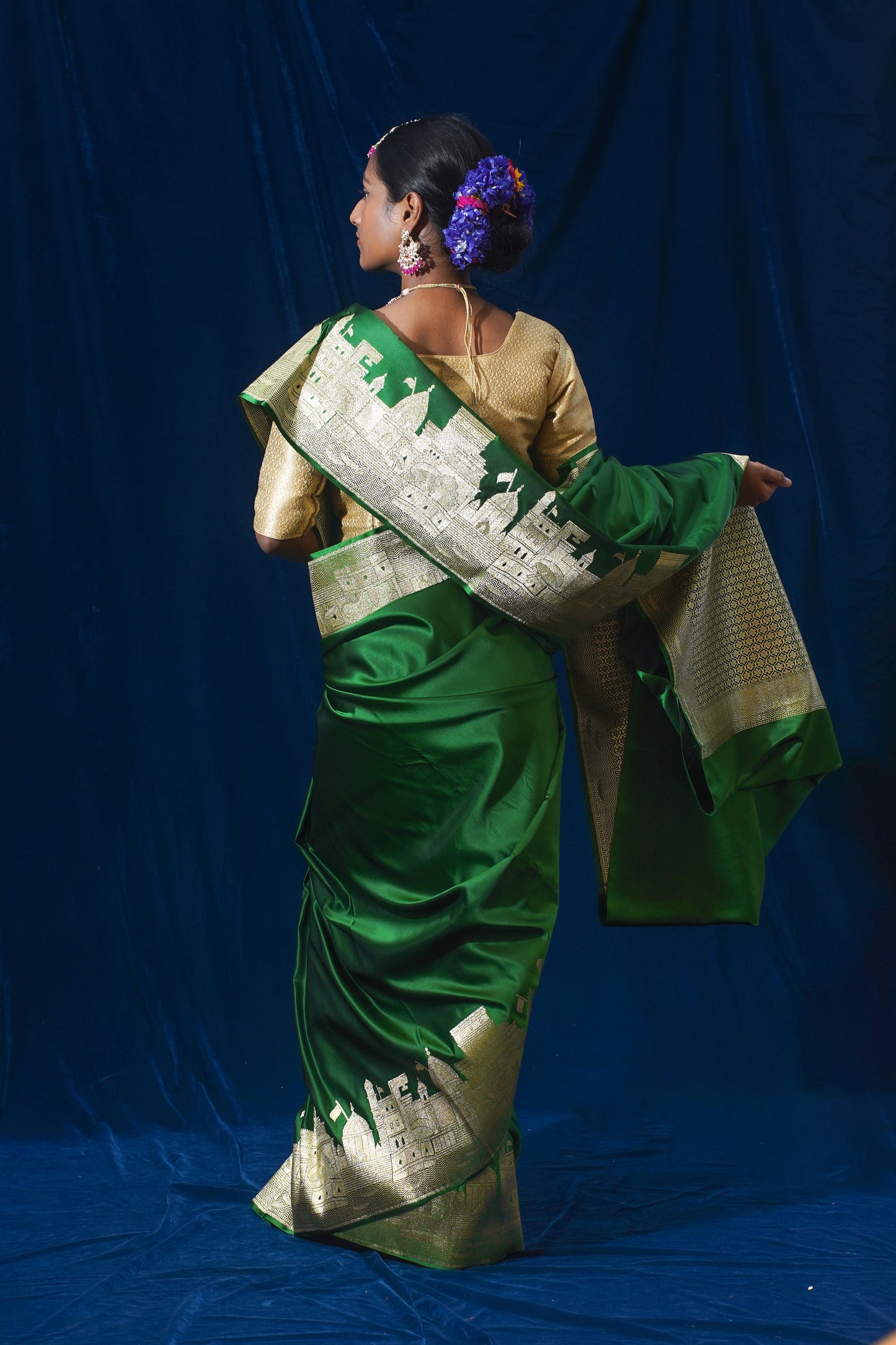 Green Kashi Ghat Banarasi Masaru Silk Saree