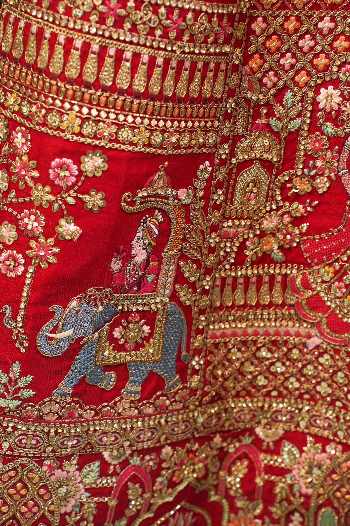 "MANSI 037" Banarasi Munga Silk Lehenga With Cutwork Border & AD Work