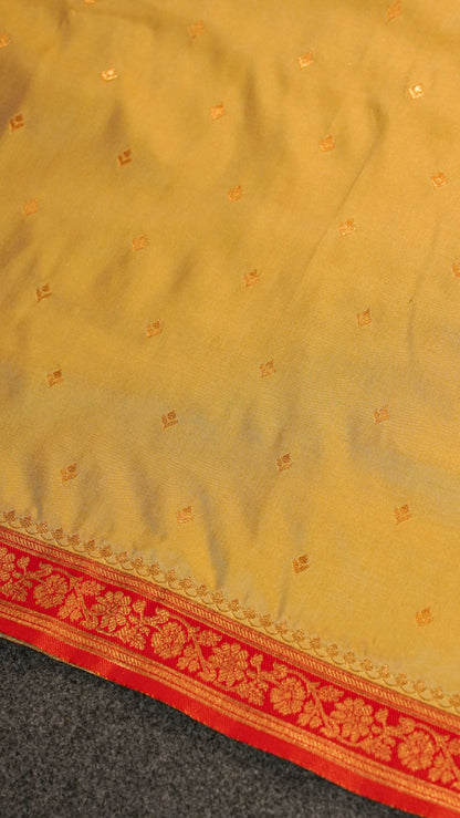 "UTSAV BANARAS 154" Banarasi Golden Yellow Katan Silk Saree