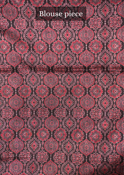 "UTSAV BANARAS 202" Mauve Banarasi Tussar Silk Saree With Madhubani &amp; Ikat Printed Border