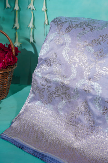 "VIRASAT 103" Dark Pink Pure Kadwa Jaal Banarasi Handloom Saree