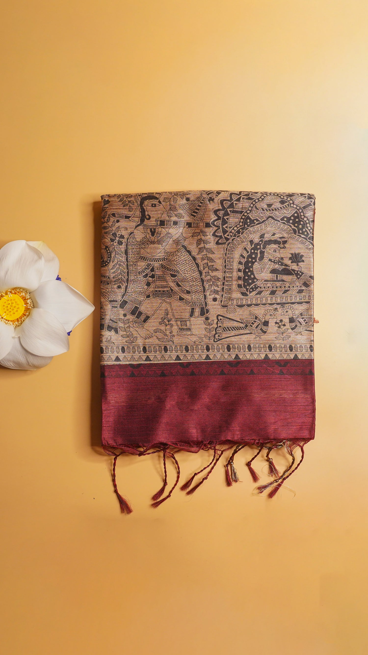 "UTSAV BANARAS 113" Banarasi Rich Maroon Madhubani Silk Saree