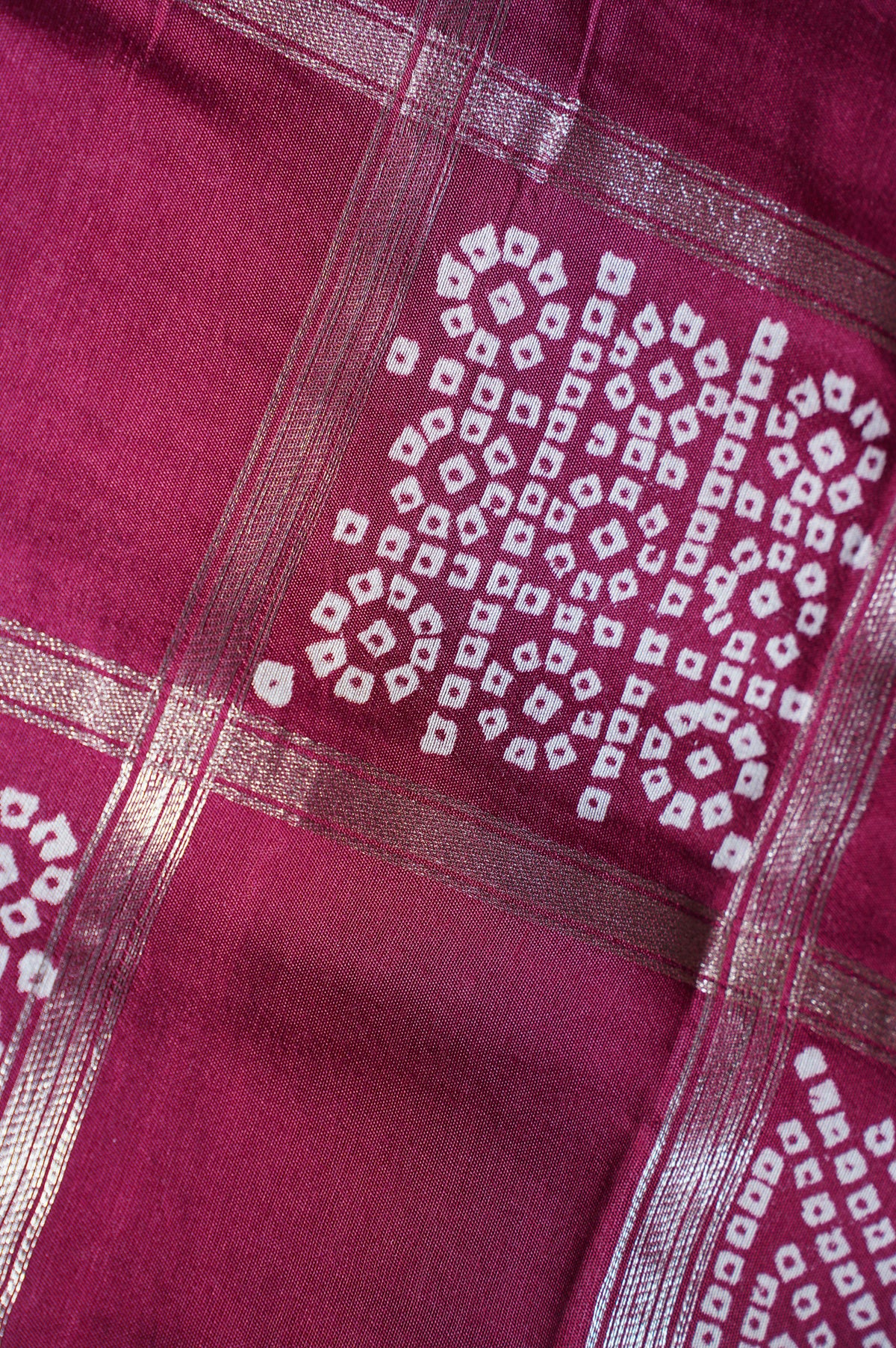 UTSAV BANARAS 371: Classic Maroon Soft Silk Gharchola Check Saree with Silver Zari Work