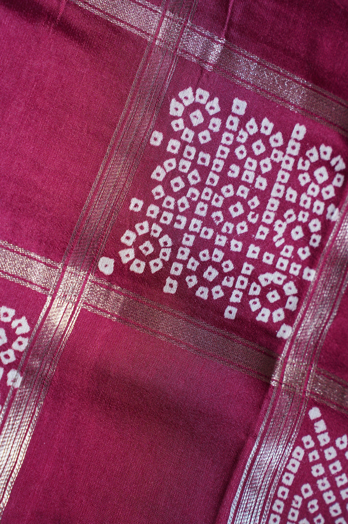 UTSAV BANARAS 371: Classic Maroon Soft Silk Gharchola Check Saree with Silver Zari Work