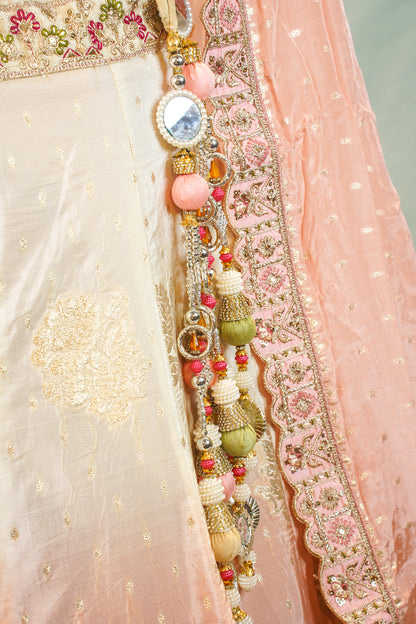 "MANSI 019" Banarasi Silk Lehenga Position Work With Cutwork Border