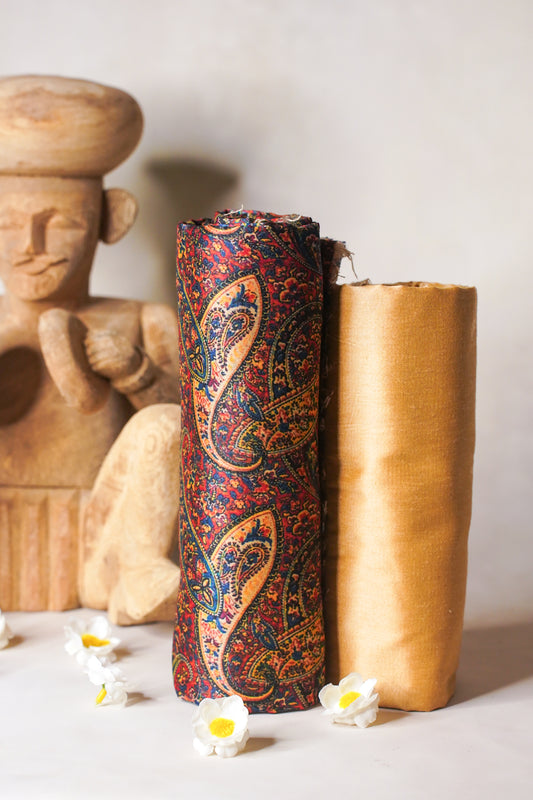 "MJ-09" Banarasi Pure Cotton Silk Kurta-Pyjama Cloth Set