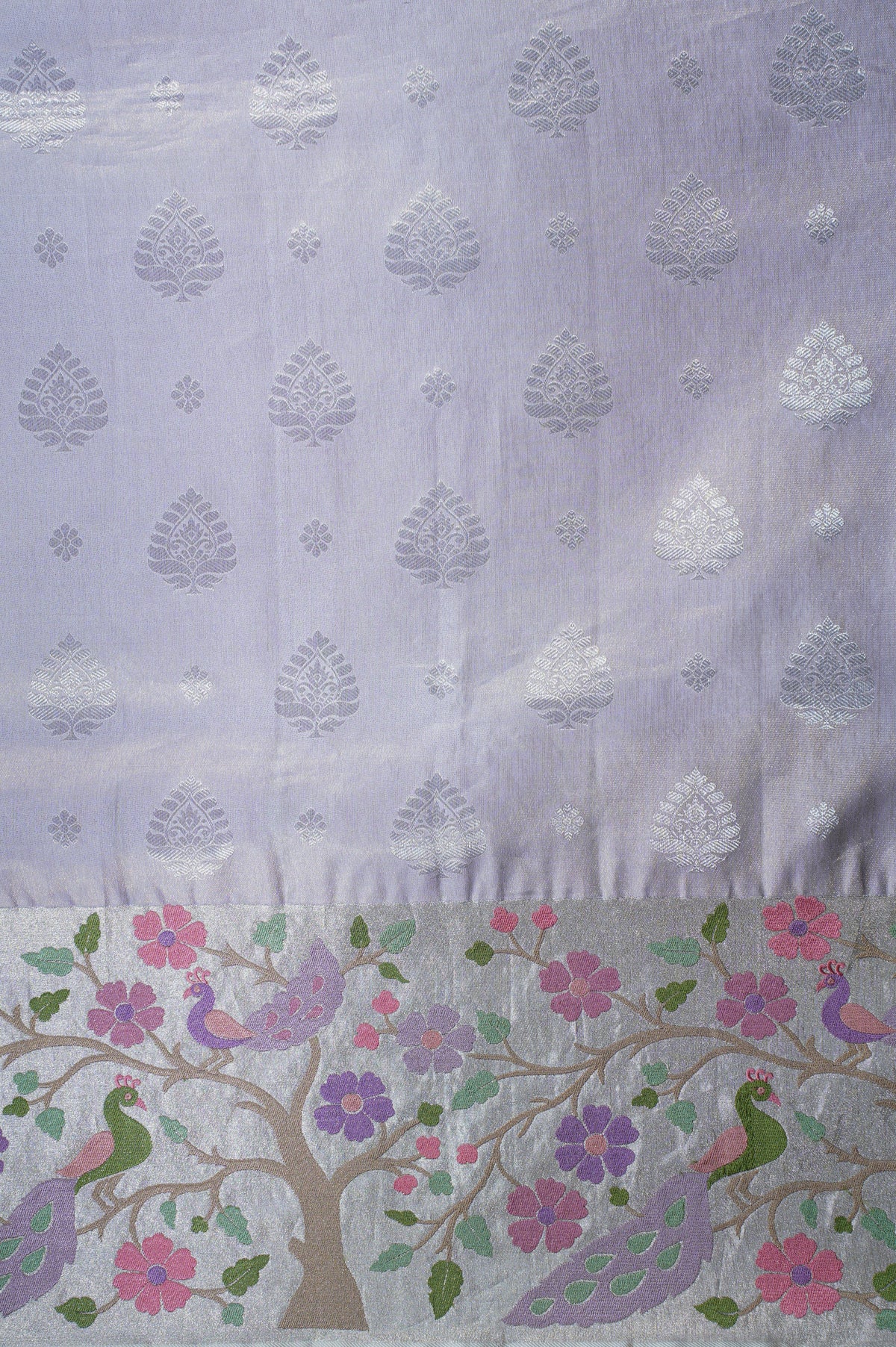 "Founder Choice 001"  Banarasi Masterpiece Designer Pastel Pure Silk Saree with Tree of Life Motif