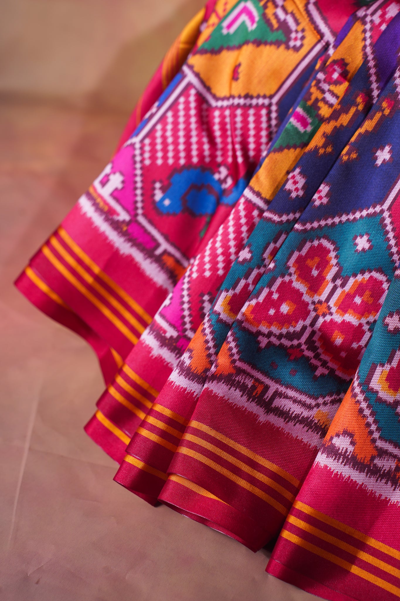 "UTSAV BANARAS 218" Banarasi Patola Silk Saree With Geometric Animal &amp; Bird Motifs