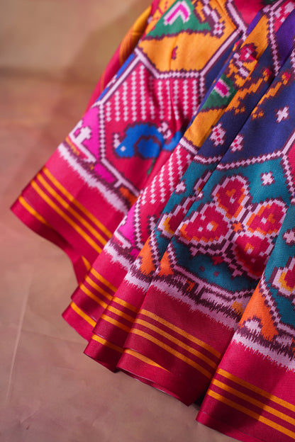 "UTSAV BANARAS 218" Banarasi Patola Silk Saree With Geometric Animal &amp; Bird Motifs