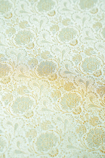 "MCF 22" Banarasi Pista Handloom Tanchui Alfi Jaal Febric