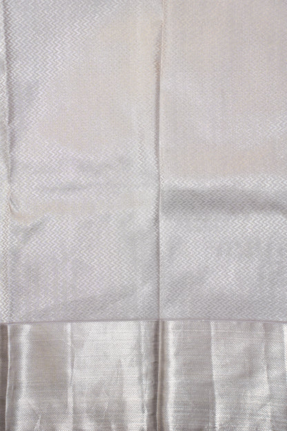 "Virasat 249" Banarasi Silver Pure Kanjivaram Silk Saree With Floral Handwoven Design