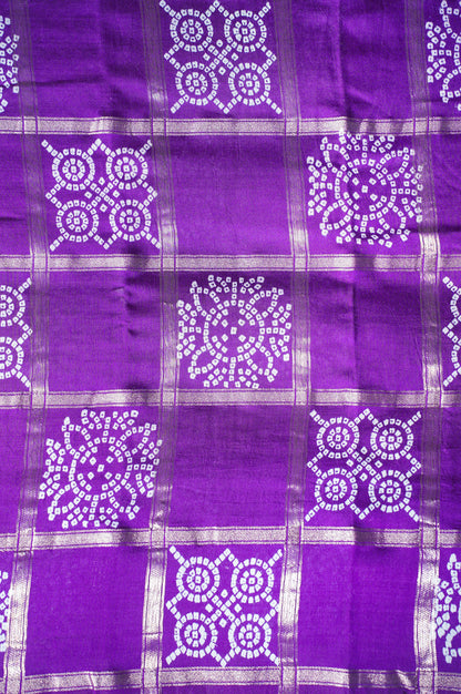 UTSAV BANARAS 368: Royal Purple Soft Silk Gharchola Pattern Saree with Zari Grid Work