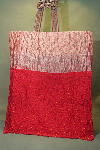Virasat 351: Royal Blush Red Pure Tissue Silk Saree with Allover Buta &amp; Chunari Palla