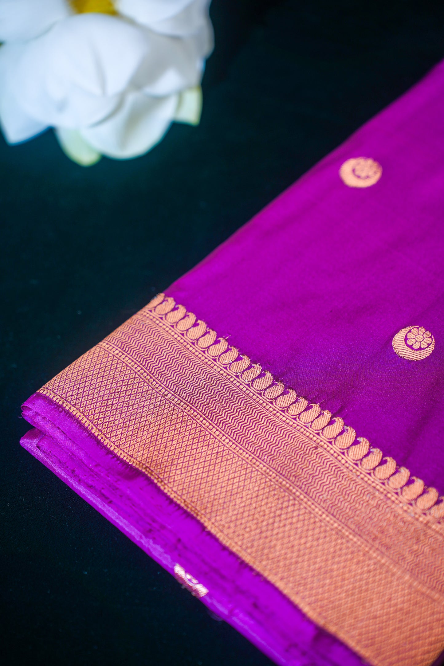 Pure Handwoven Banarasi Silk Saree with Chand booti work