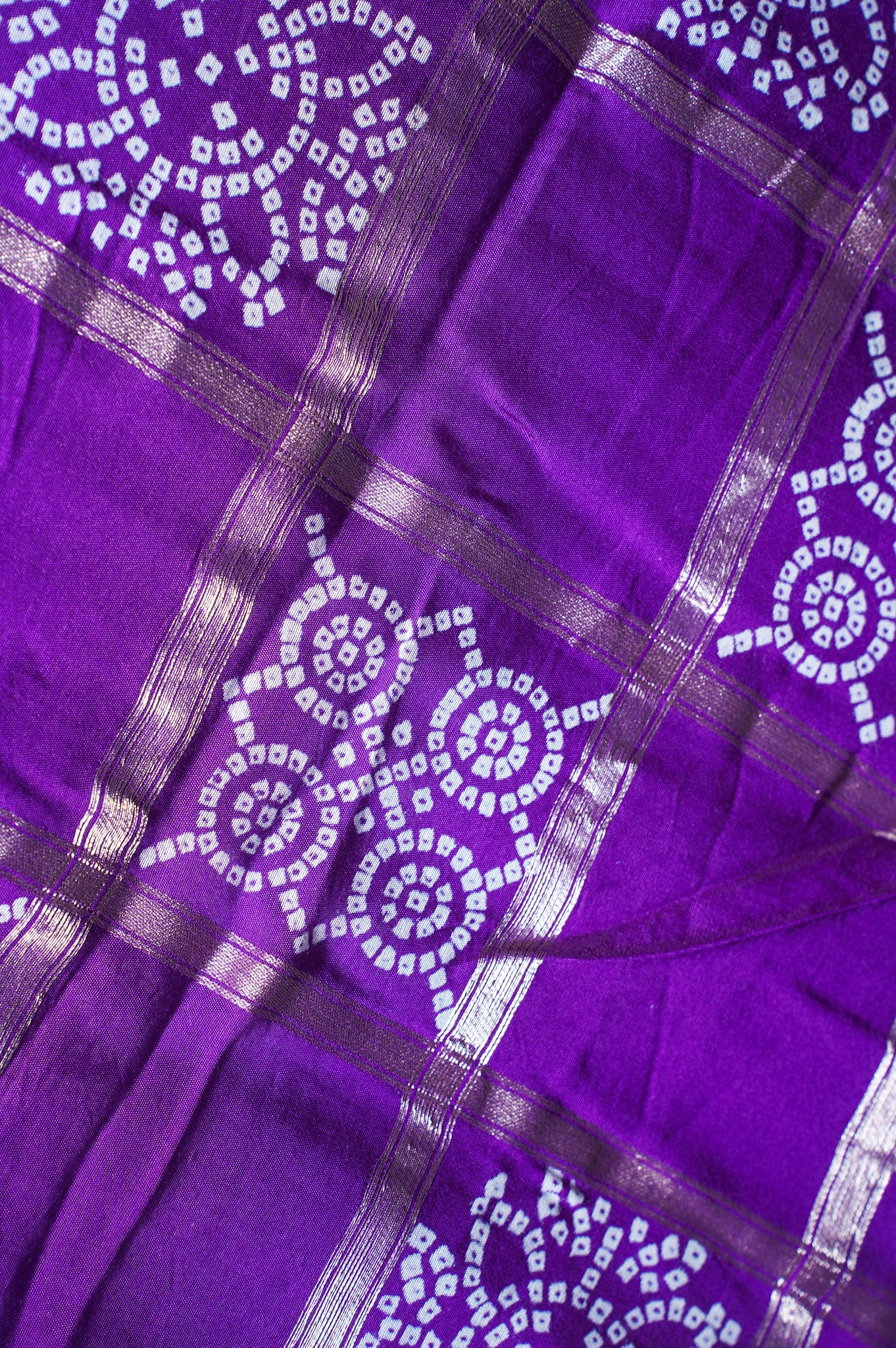 UTSAV BANARAS 368: Royal Purple Soft Silk Gharchola Pattern Saree with Zari Grid Work