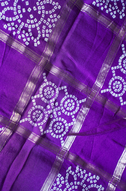UTSAV BANARAS 368: Royal Purple Soft Silk Gharchola Pattern Saree with Zari Grid Work