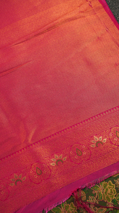 "UTSAV BANARAS 161" Banarasi Rani Pink Kanjivaram Silk Saree