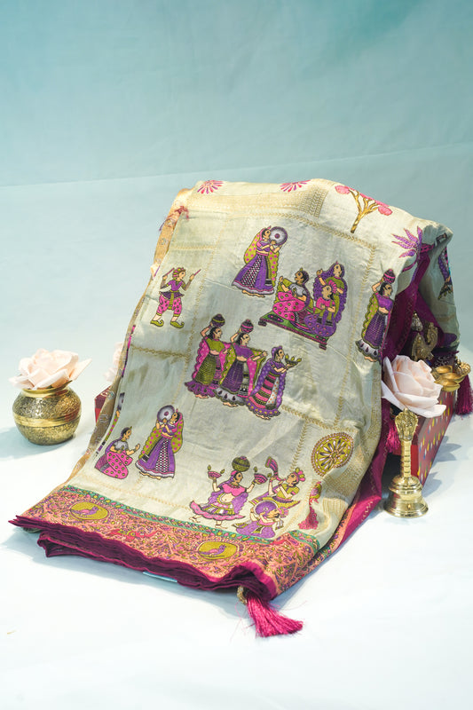 "Waah Banaras 089" Banarasi Meenakari Moonga Silk Saree
