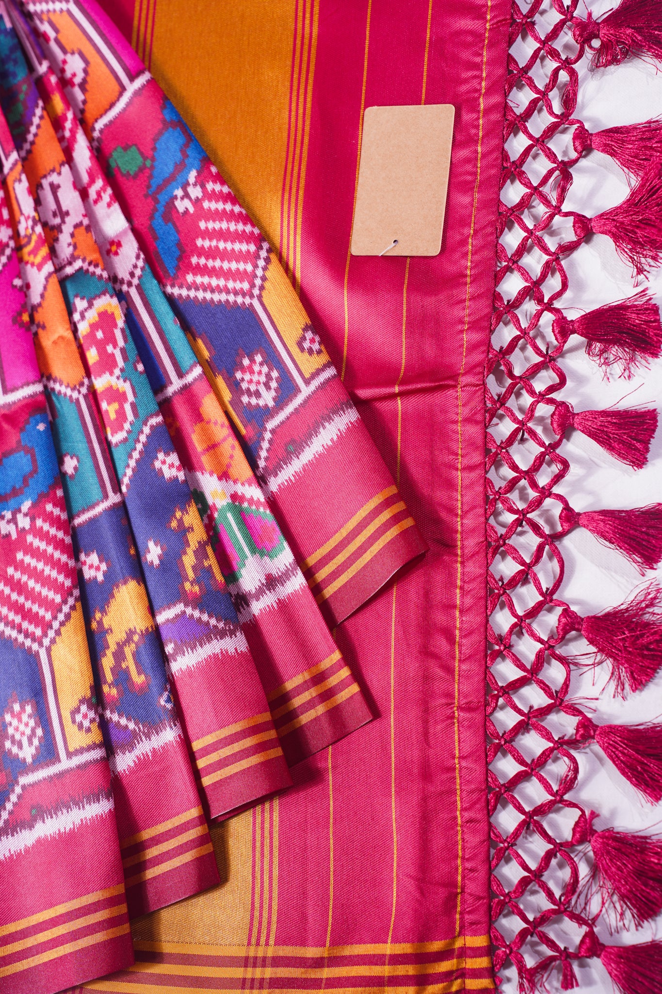 "UTSAV BANARAS 218" Banarasi Patola Silk Saree With Geometric Animal &amp; Bird Motifs