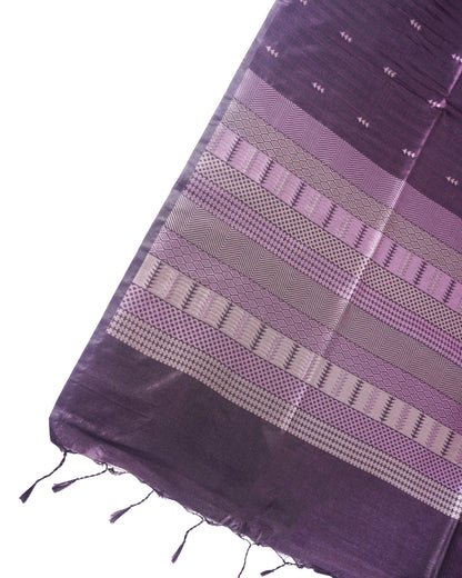 "UTSAV BANARAS 211" Banarasi Elegant Purple Raw Mango Silk Saree With Zari Buta