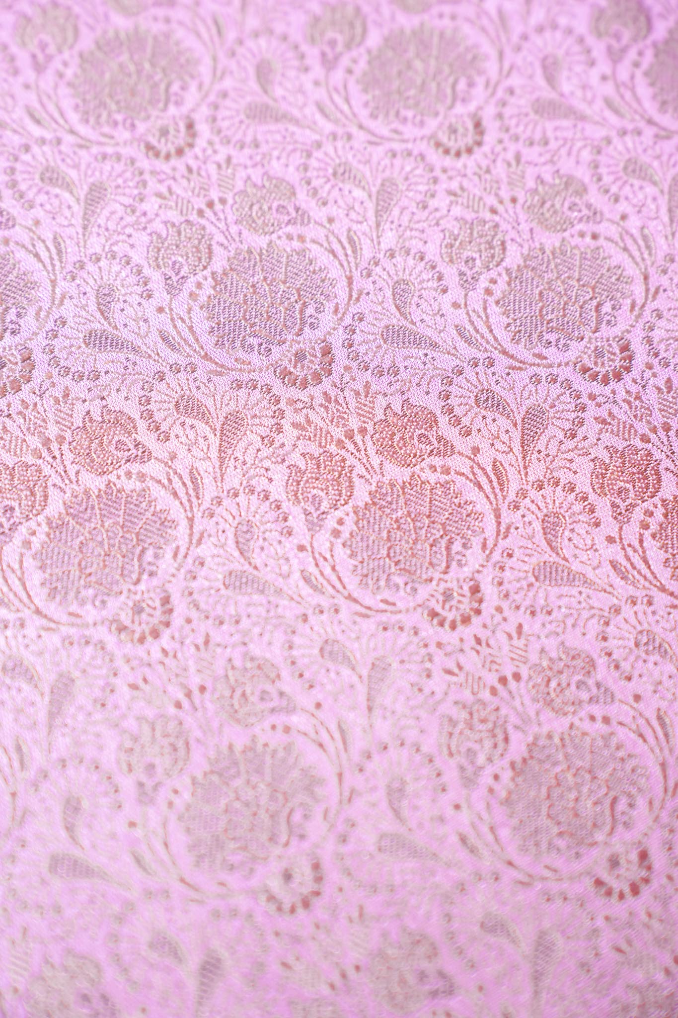 "MCF 28" Banarasi Peach Handloom Tanchui Alfi Jaal Febric